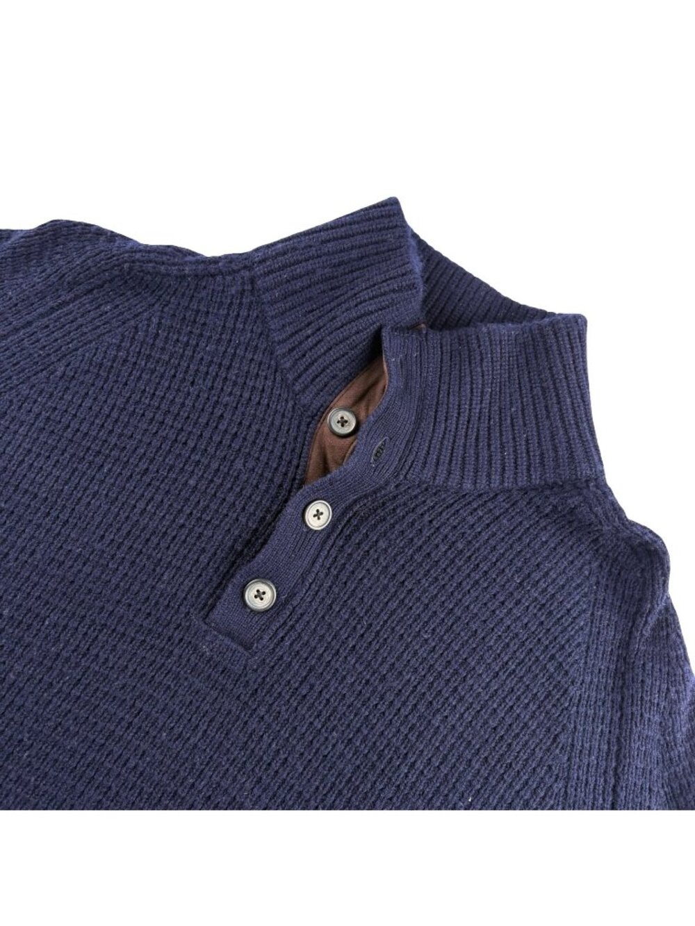 The Men’s Store x Bloomingdales Wool Blend 1/4 Button Sweater Blue • Large
